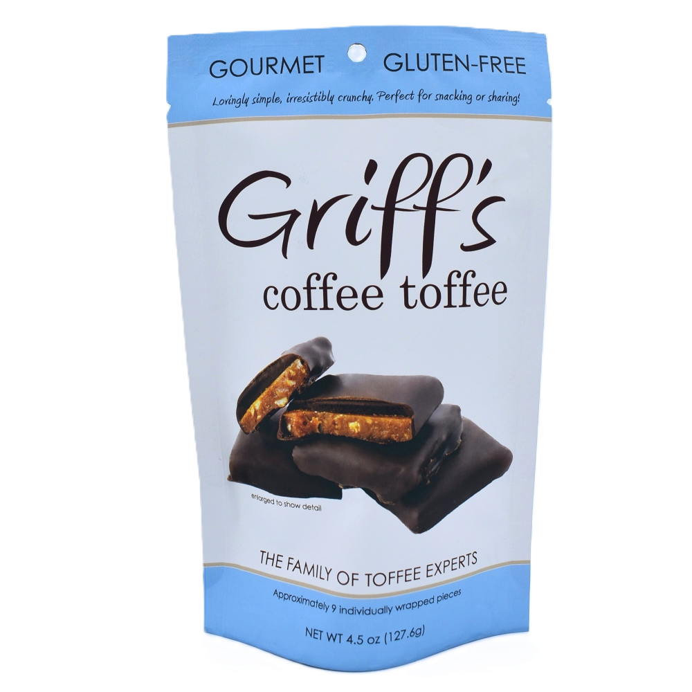 Griff's Coffee Toffee - 4.5 oz pouch (single) | Chapel Hill Toffee